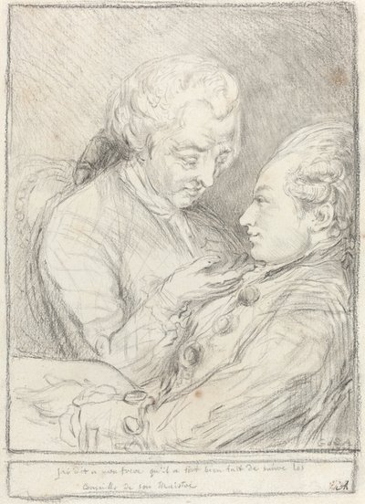 Portrét umělce s jeho mladším bratrem Augustinem Saint-Aubinem od Imitator of Gabriel Jacques de Saint Aubin