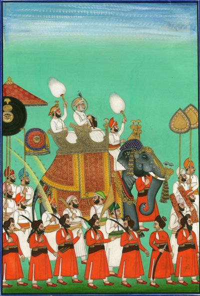 Rajah of Jodhpur Riding an Elephant, c. 1780 od Indian Art
