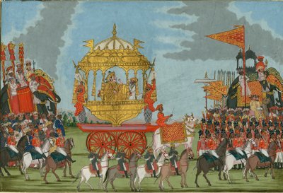 Rajah of Tanjore Jízda na slonovi na svatební obřad, c. 1780 od Indian Art