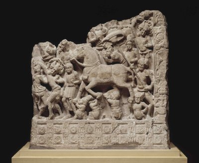Velký odchod Siddhárthy Gautamy, 2. století. INZERÁT. od Indian Art.