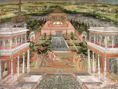 Mughalská princezna ve své zahradě od Indian School