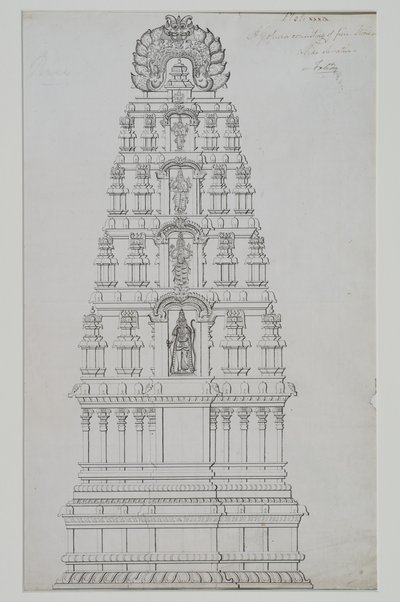 Pětipodlažní gopuram od Indian School