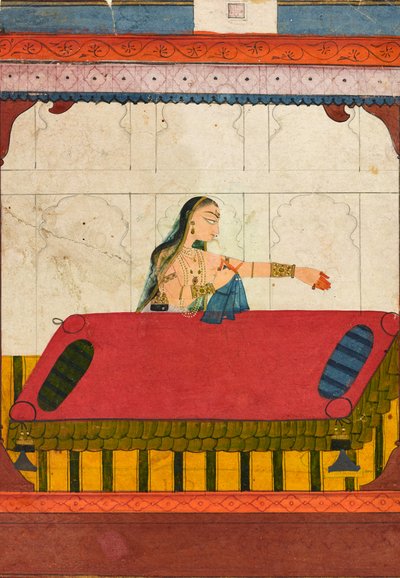 Opuštěný milenec, fragment z Rasamanjari, kolem roku 1710 od Indian School