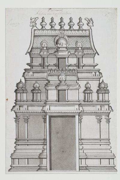 Dvoupatrový gopuram od Indian School