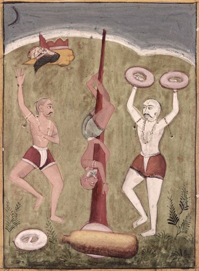 Akrobati předvádějící fyzické výkony od Indian School