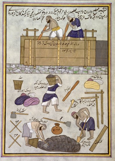 Add.Or.1717 Stavitel hliněných stěn (akvarel na papíře) od Indian School