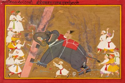 Slon šílí kolem roku 1700 od Indian School