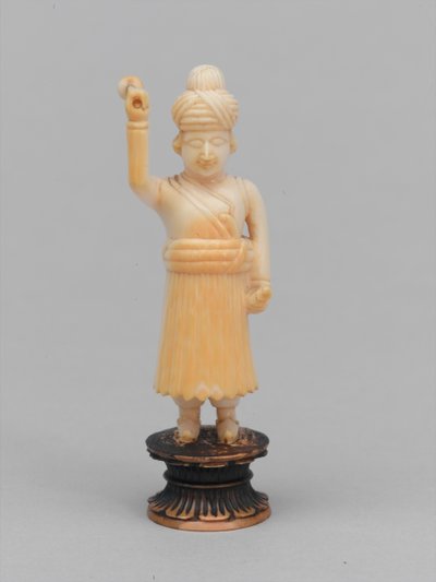 Černý pěšec, šachová figurka, Indie, cca 1820 od Indian School