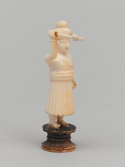 Černý pěšec, šachová figurka, Indie, cca 1820 od Indian School