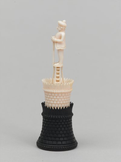 Černá věž, šachová figurka, Indie, cca 1820 od Indian School