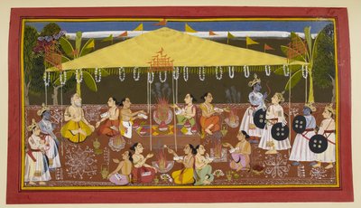 Postavy pod žlutým baldachýnem od Indian School