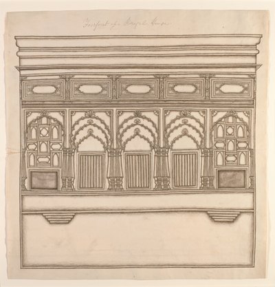 Forefront of a Bengal House, c.1820 (neprůhledné wc na papíře) od Indian School