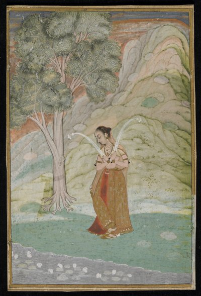 Gauri Ragini, rukopisné folio, konec 18. století od Indian School