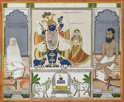 Ilustrace pro rukopis o uctívání Srinathji, Rádžasthán, počátek 19. století od Indian School