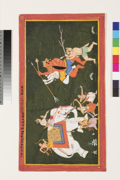Indra bojuje s démonem Vritrasura, 1680-1700 od Indian School