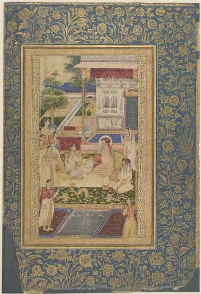 Jahangir a princ Khurram baví Nur Jahan, c.1640-50 od Indian School
