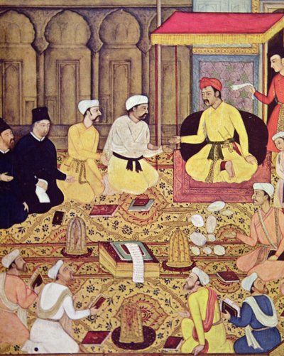 Jezuité na dvoře indického prince (kvaš na papíře) od Indian School