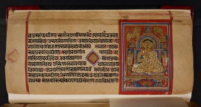 Kalpasutra folio zobrazující Ganadhar Indrabhuti Gautama od Indian School