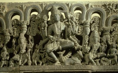 Překlad zobrazující Trojici: Šiva, Brahma a Višnu, Warangal, Kakatiya od Indian School
