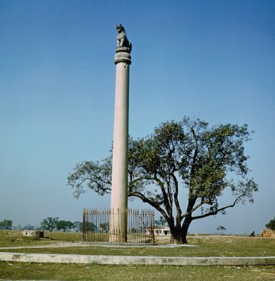 Lví sloup císaře Ashoky (asi 264–223 př. n. l.) od Indian School