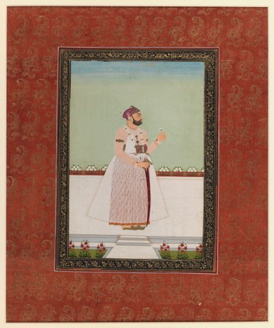 Munir al-Mulk Bahadur, 1875-1900 (neprůhledné wc a zlato na papíře) od Indian School