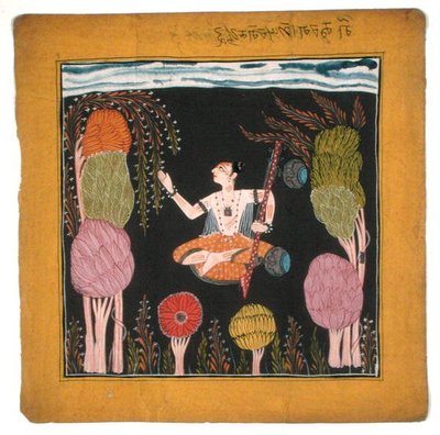 Hudební režim Goda Raga-Kulu-Pahari, C100-80 (gauche na papíře) od Indian School