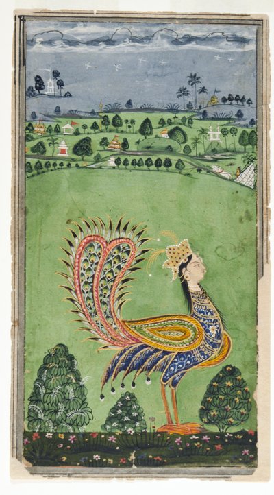 Mýtický páv s ženskou hlavou, Hajdarábád, kolem roku 1750 od Indian School