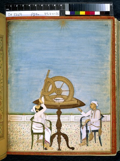 Nebo 5259 fol.29 Pozorování hvězd, ze „Saravasiddhantatattvacudamani“ nebo „Klenot podstaty všech věd“ od Indian School