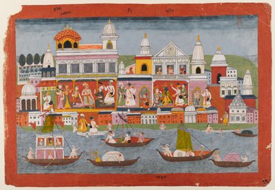 Stránka ze série Bhagavata Purana, cca 1775-1800 (wc na papíře) od Indian School