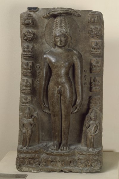 Reliéf zobrazující Vrishabha, první Tirthankara od Indian School