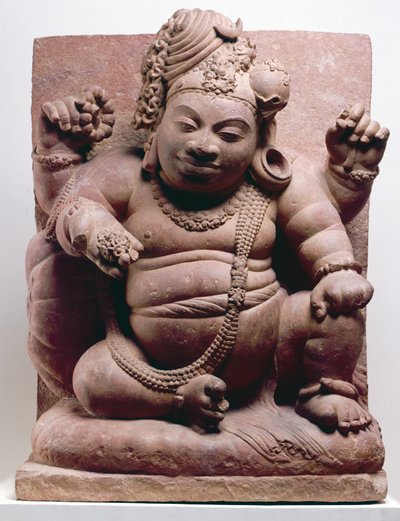 Siva jako trpaslík, kultura Mansar, 500 n. l. (pískovec) od Indian School
