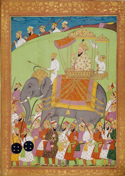 Sultan Babes na slonovi. Indické a perské miniatury v „Dějinách Indie od Tamertante po Orangreyb““ od Niccolo Manucciho (1638-1717). B.N., Paříž. od Indian School