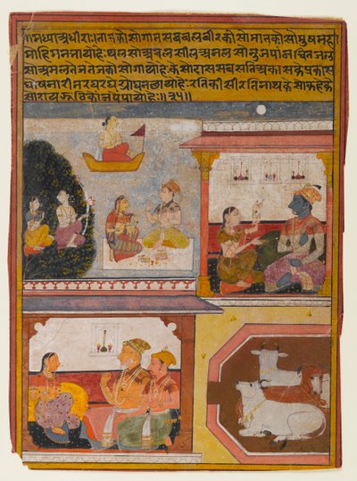 Zralá nespoutaná hrdinka, cca 1660-1690 (neprůhledné wc a zlato na papíře) od Indian School