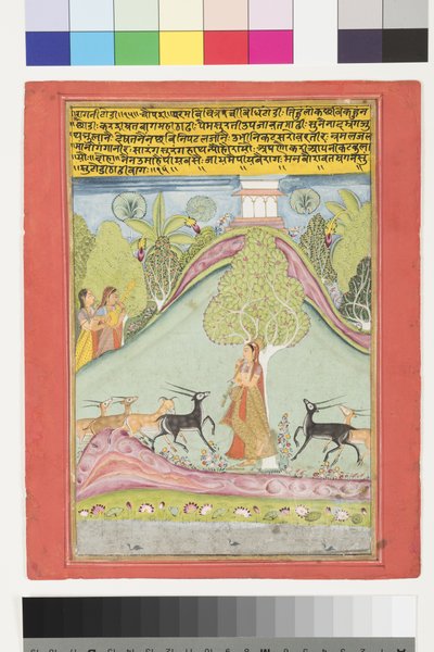 Todi Ragini, cca 1700 (neprůhledné wc a zlato na papíře) od Indian School