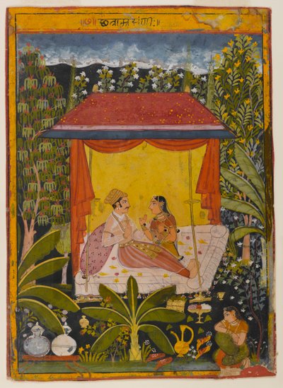 Neidentifikovaná stránka ze série Dispersed Nayika, c.1650-1660 (neprůhledné wc na papíře) od Indian School