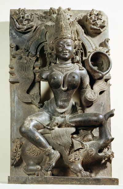 Varunani, řezba z chrámu Slunce v Konarku, Orissa, dynastie Východní Ganga od Indian School