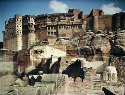 Pohled na pevnost Mehrangarh postavenou v roce 1459 od Indian School