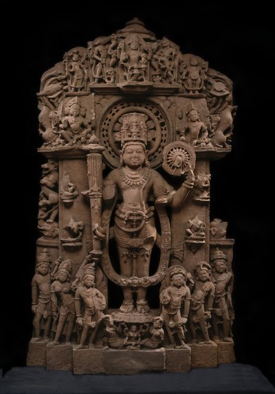 Višnu a jeho avataři, cca 10. století (pískovec) od Indian School