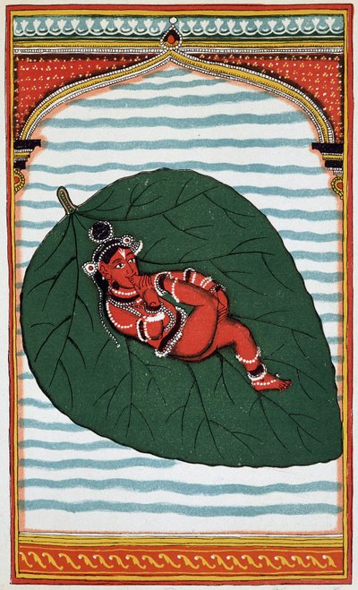 Vishnu nebo Narayan: Druhé velké božstvo bráhmanské triády, jeho narození - litho z 18. století. od Indian School