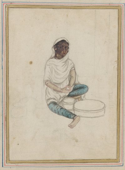 Žena, mletí kukuřice od Indian School