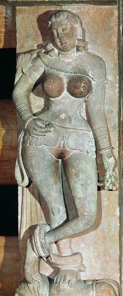 Yakshini, z buddhistické brány. Mathura, Uttar Pradesh, Kushan období (30-241 AD) od Indian School