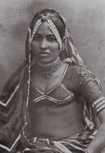 Bombaj / Mumbai: Marvárská dáma (čb fotografie) od Indian photographer
