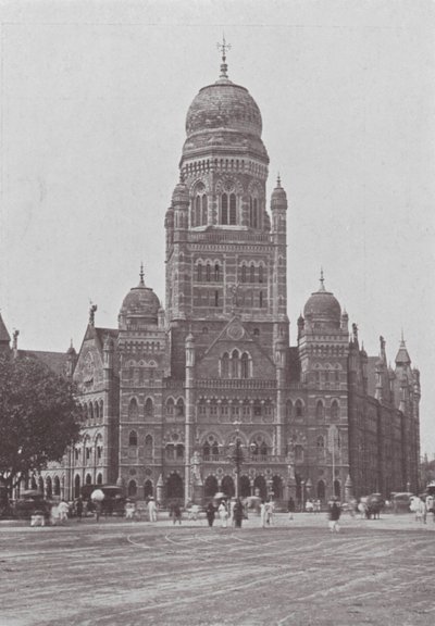 Bombaj / Mumbai: Městský úřad (čb fotografie) od Indian photographer
