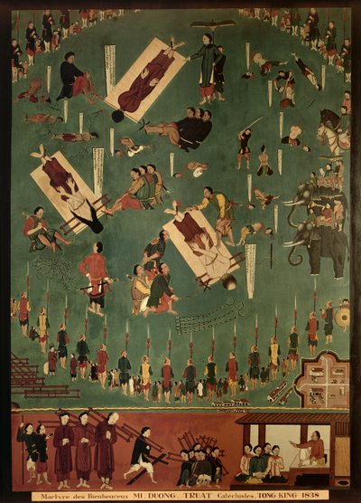 Mučednictví blahoslavené Mai, Duong a Trust st Tongling, Čína, v roce 1838 1838 od Indo Chinese School