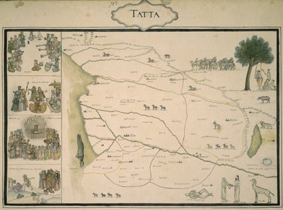 „Tatta“, ze sbírky map Mughalské Indie, z alba, které si objednal plukovník francouzské pěchoty Jean-Baptiste-Joseph Gentil od Indo European Indo European