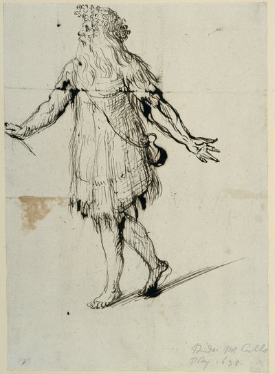Druid, cca 1638 (pero a inkoust na papíře) od Inigo Jones