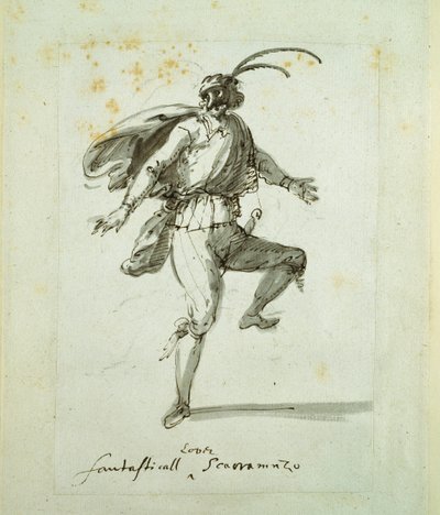 Fantastický mrzutý milenec (pero a inkoust na papíře) od Inigo Jones