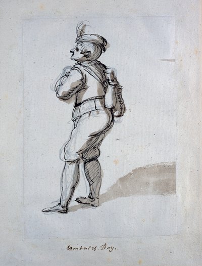 Chlapec vinaře (pero a inkoust na papíře) od Inigo Jones
