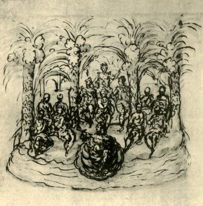 „Námořní vůz obsahující královnu a maskéry“, c1635, 1942. od Inigo Jones