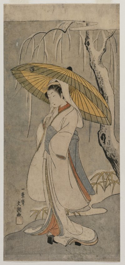 Segawa Kikunojo II as the Heron Maiden from the series Ichimura Theater, 1770. od Ippitsusai Bunchō
